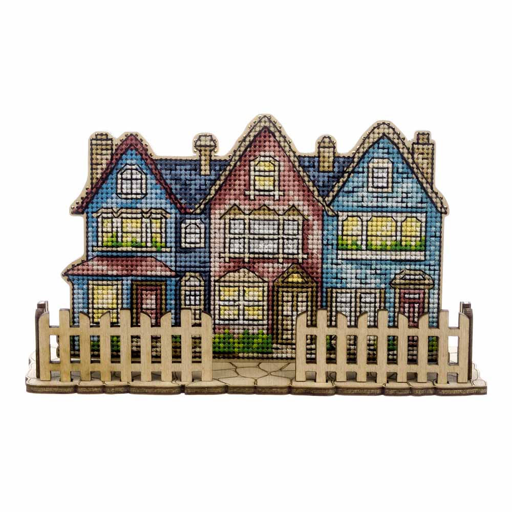 Wooden Cross-Stitch Kit – “City Walk” FLW-067