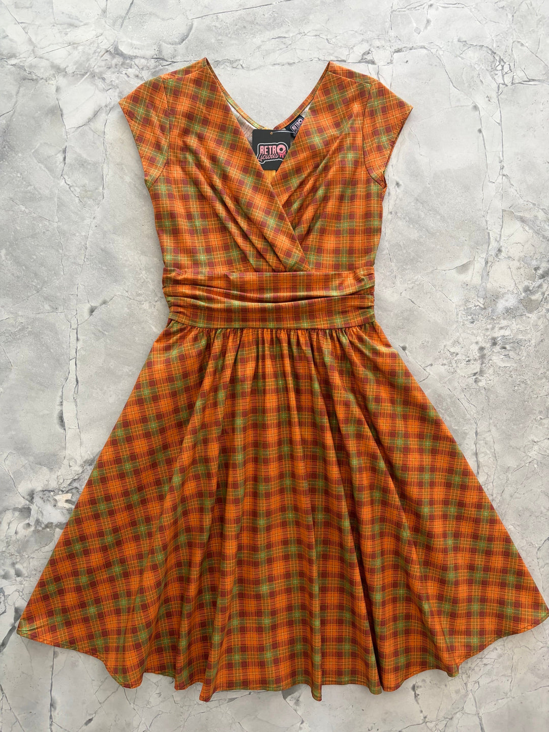 Orange Plaid Greta Dress