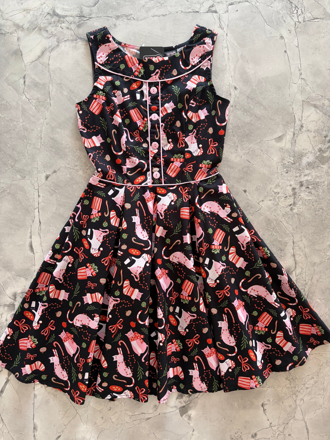 Elizabeth Dress in Holiday Cats