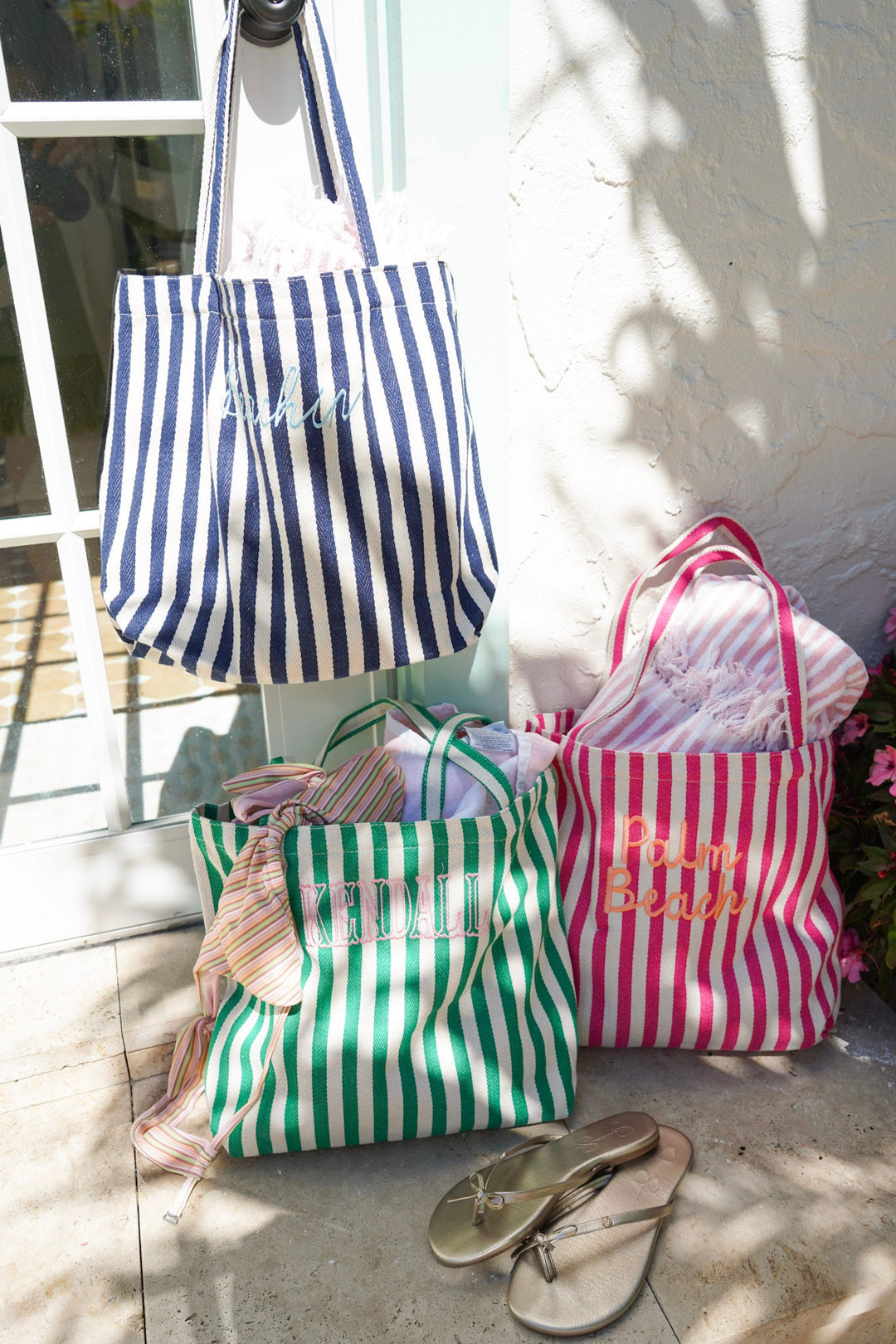 Harbor Canvas Striped Tote | Customizable
