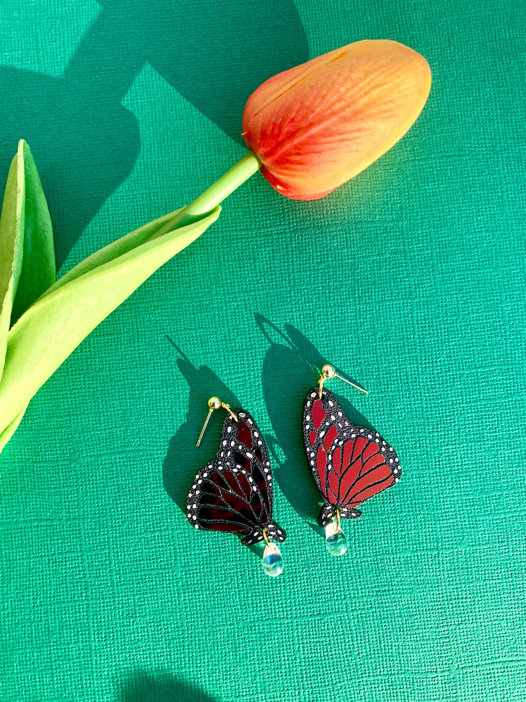 Garden Queen Acrylic Monarch Earrings