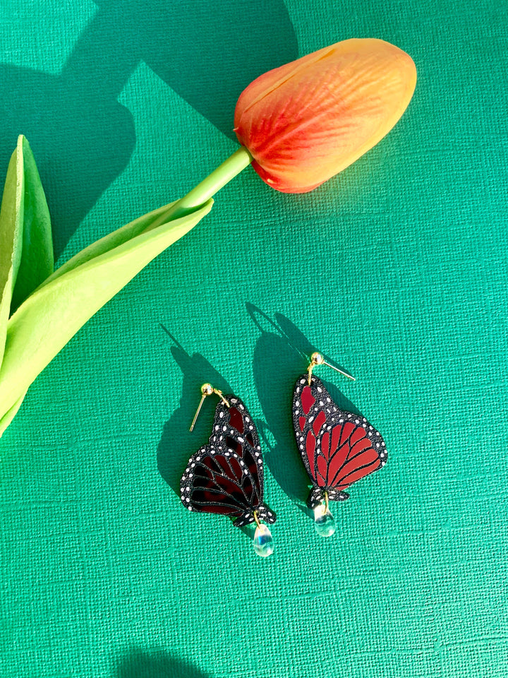 Garden Queen Acrylic Monarch Earrings
