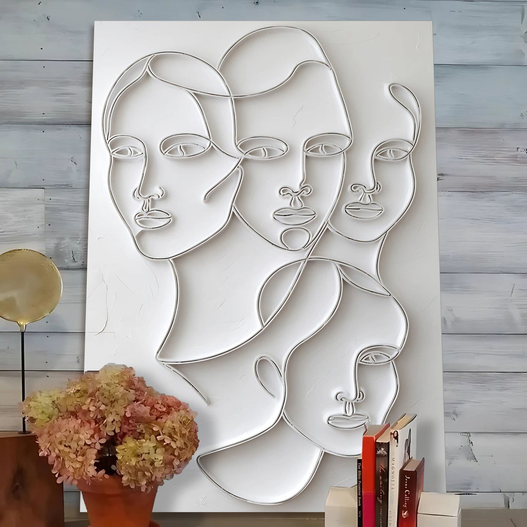 3D Minimalist Faces Wall Art