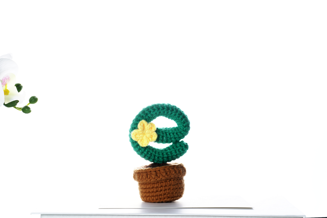 Cactus with Flowers. Potted Plant Amigurumi DIY Crochet Kit Wizardi F07N8-M18