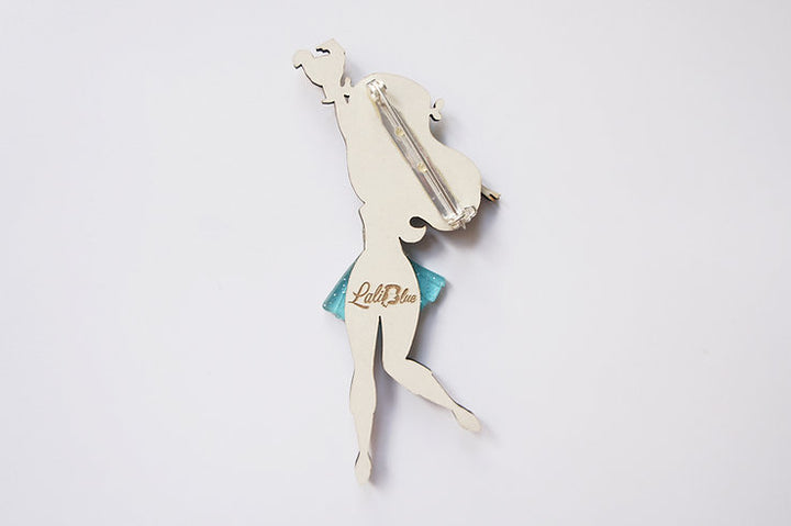 Skeleton Woman Brooch by Laliblue