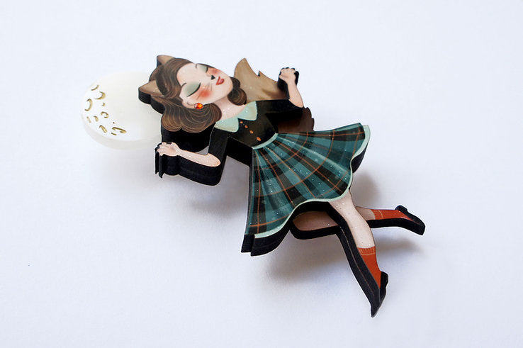 Wolf Woman Brooch by Laliblue