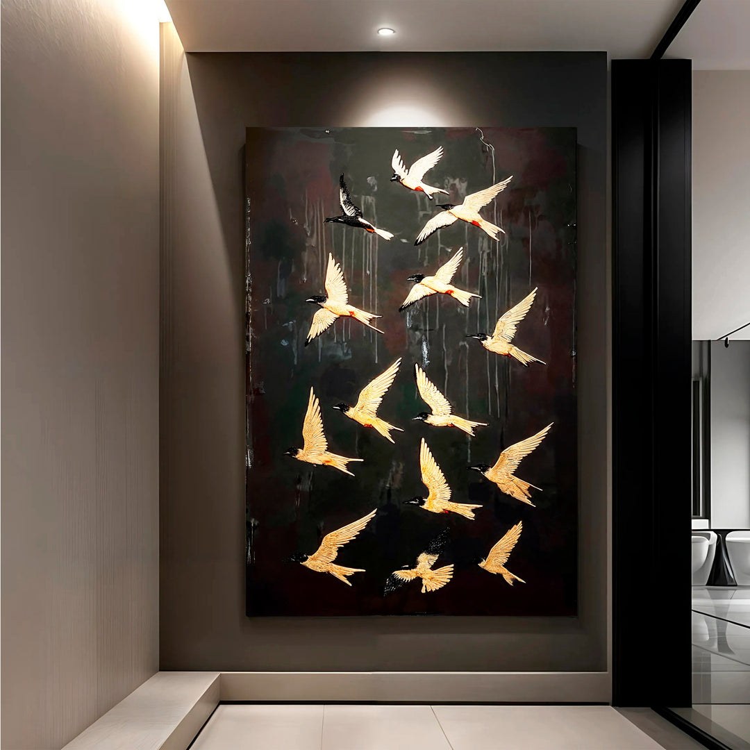 Abstract Flying Swallow Wall Art