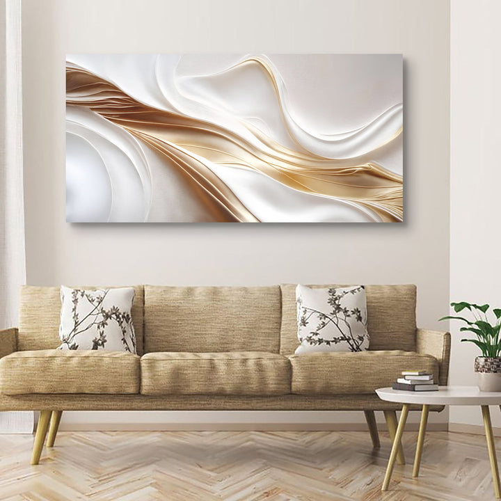 White and Gold Abstract Wall Art