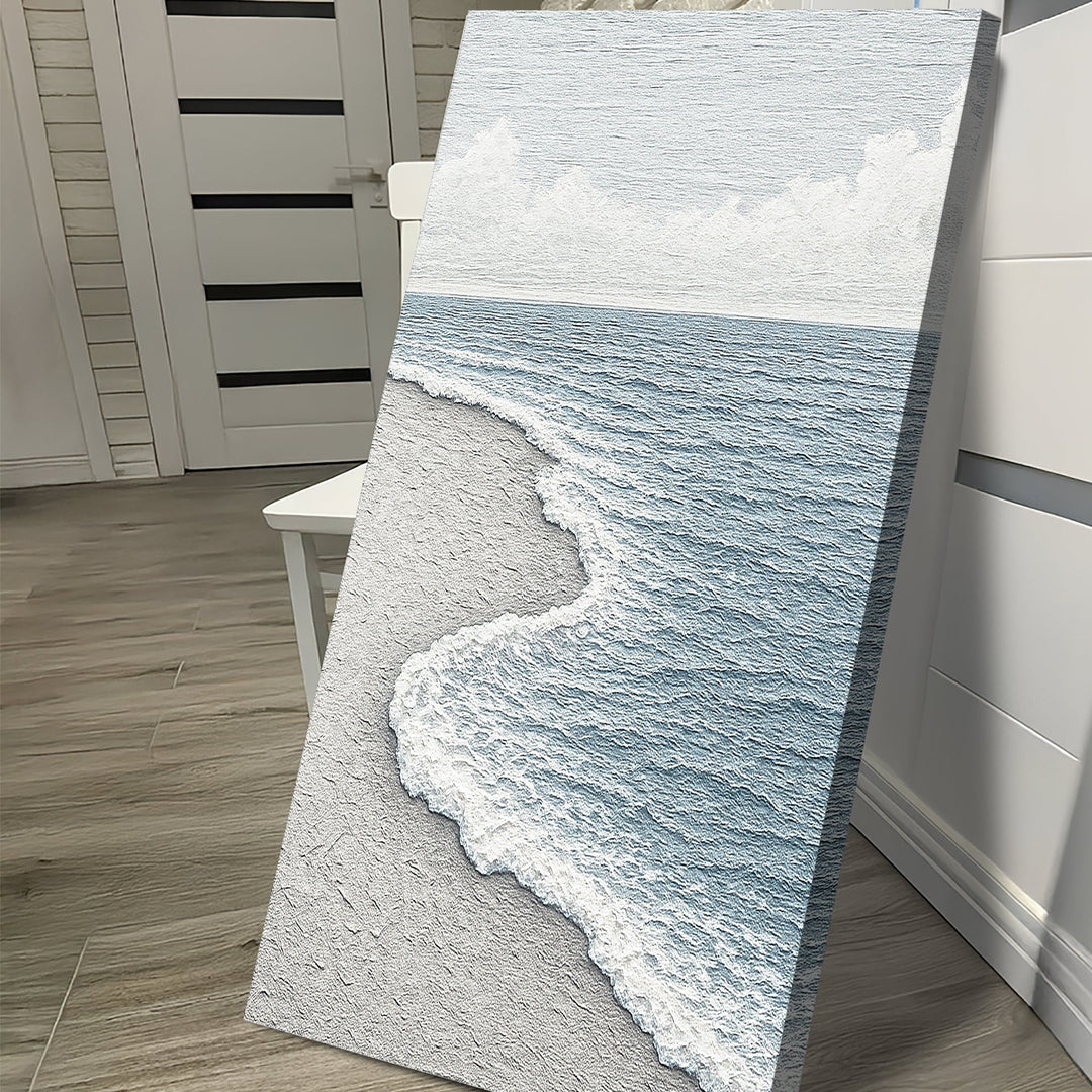 White Waves Abstract Wall Art
