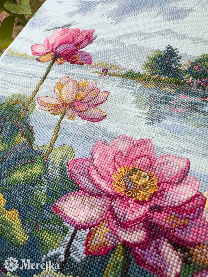 Lotus Dreams Counted Cross Stitch Kit by Merejka K-281