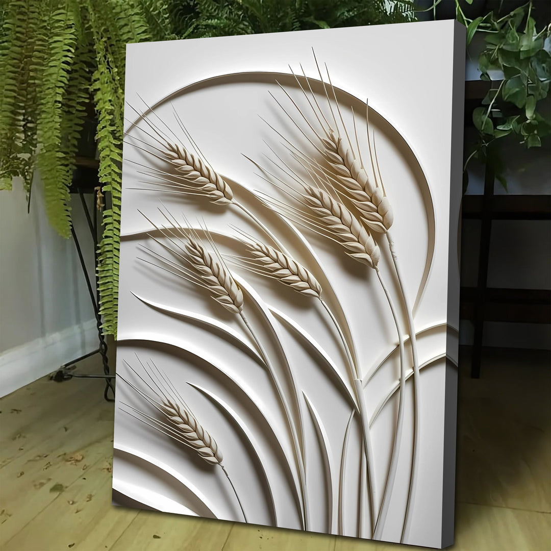 3D Minimalist Wheat Wall Art