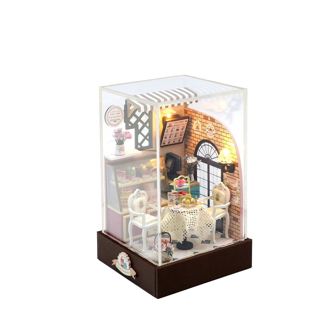 Miniature Wizardi Roombox Kit - Dessert Cafe Dollhouse Kit F07M5-32-S2201