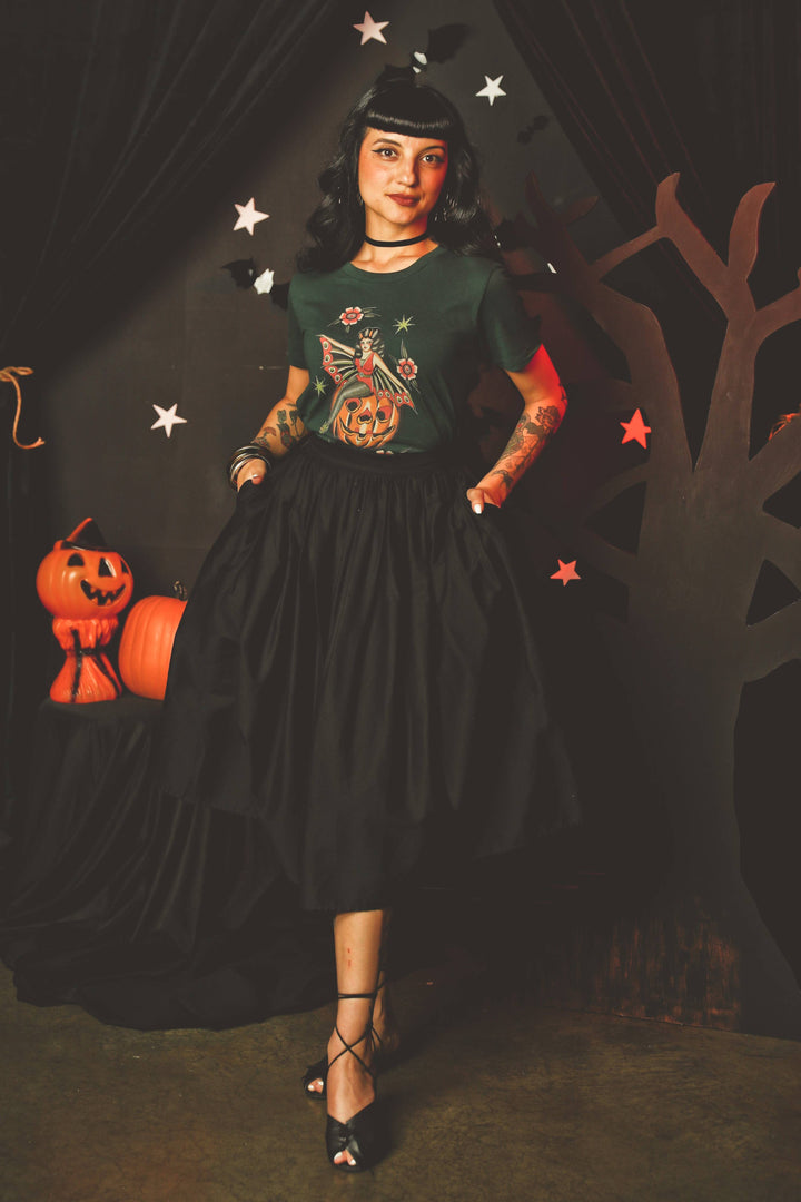 October Child Fitted Tee in Forest Green - SMALL