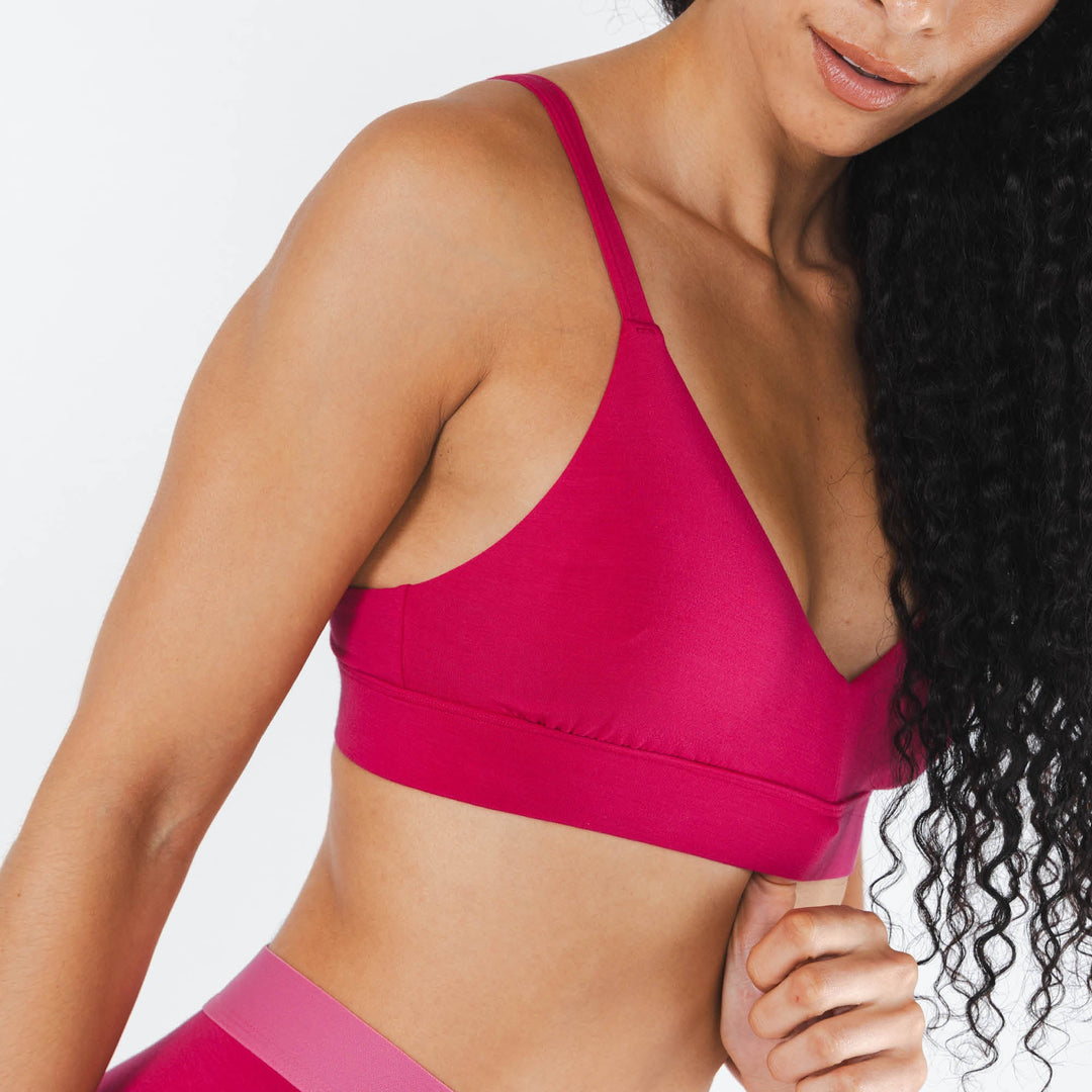 The Begonia | Hot Pink Tonal Boob Hammock™ Plunge Bralette