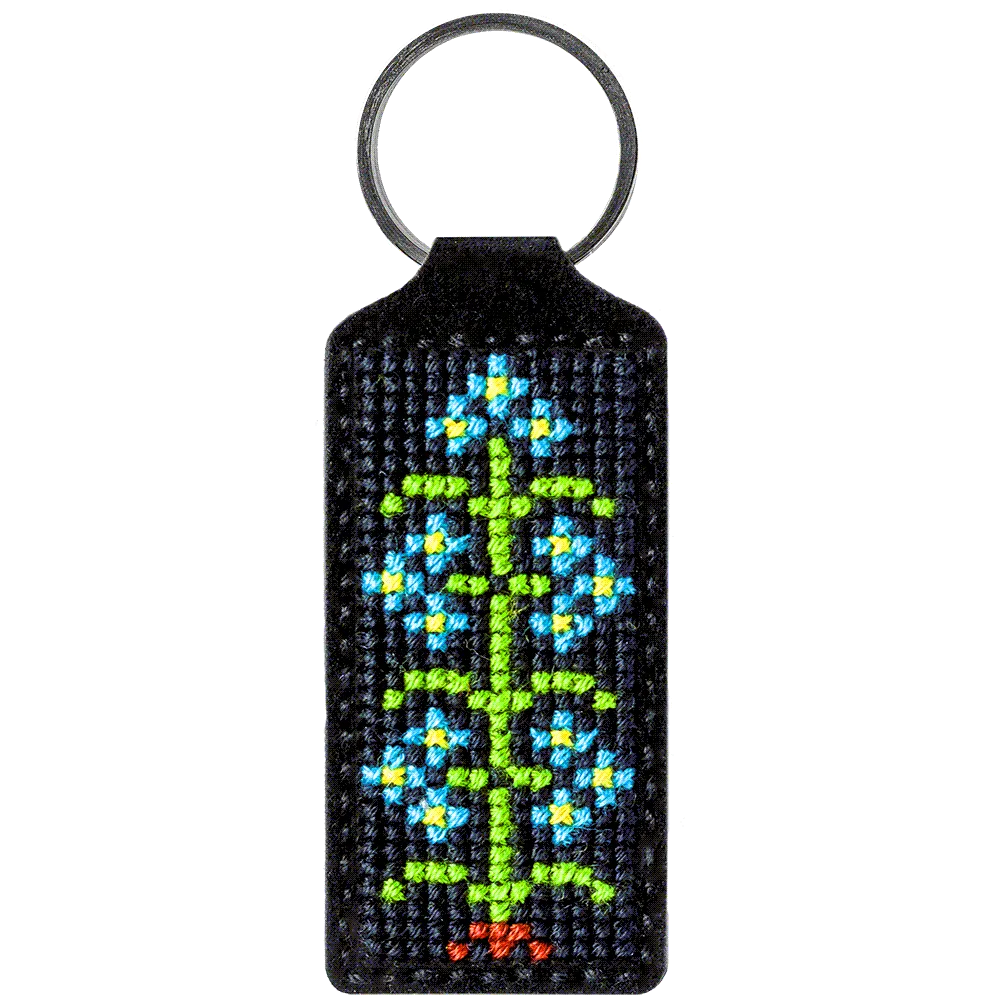 Flower Key Chain Cross-stitch kit on artificial leather FLHL-024