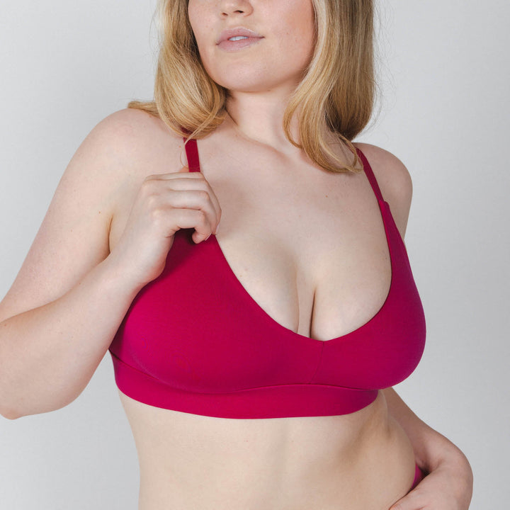 The Begonia | Hot Pink Tonal Boob Hammock™ Plunge Bralette