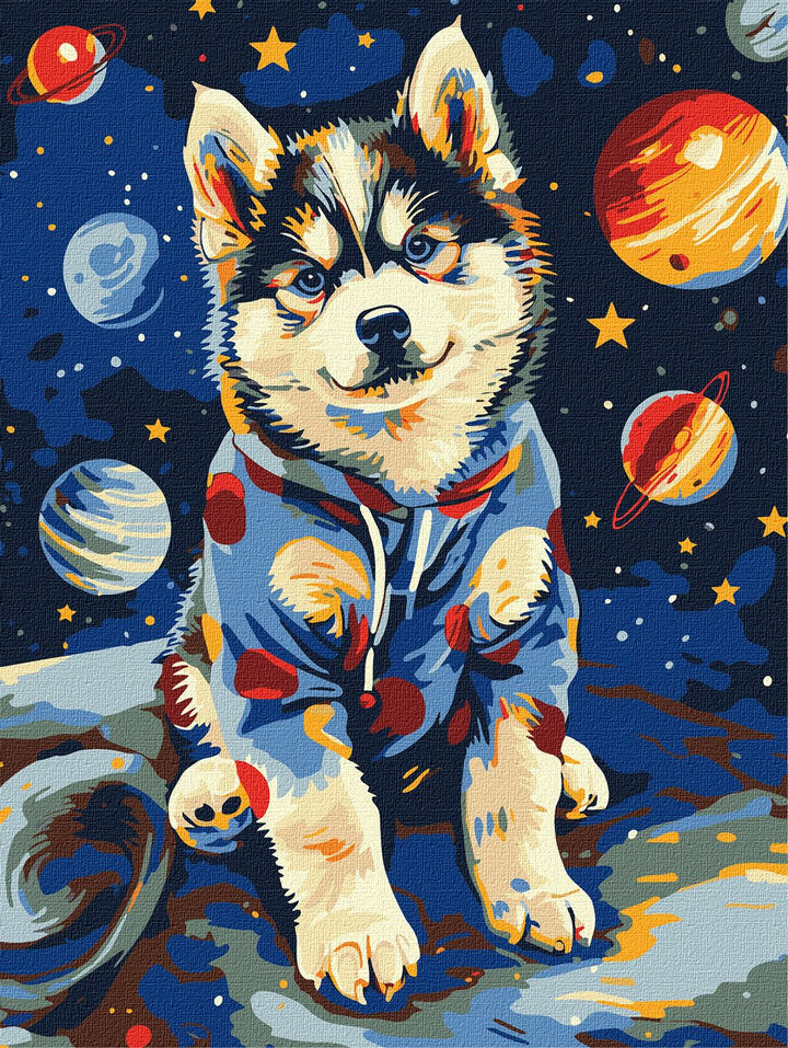Painting by Numbers kit Cosmic husky KHO6645