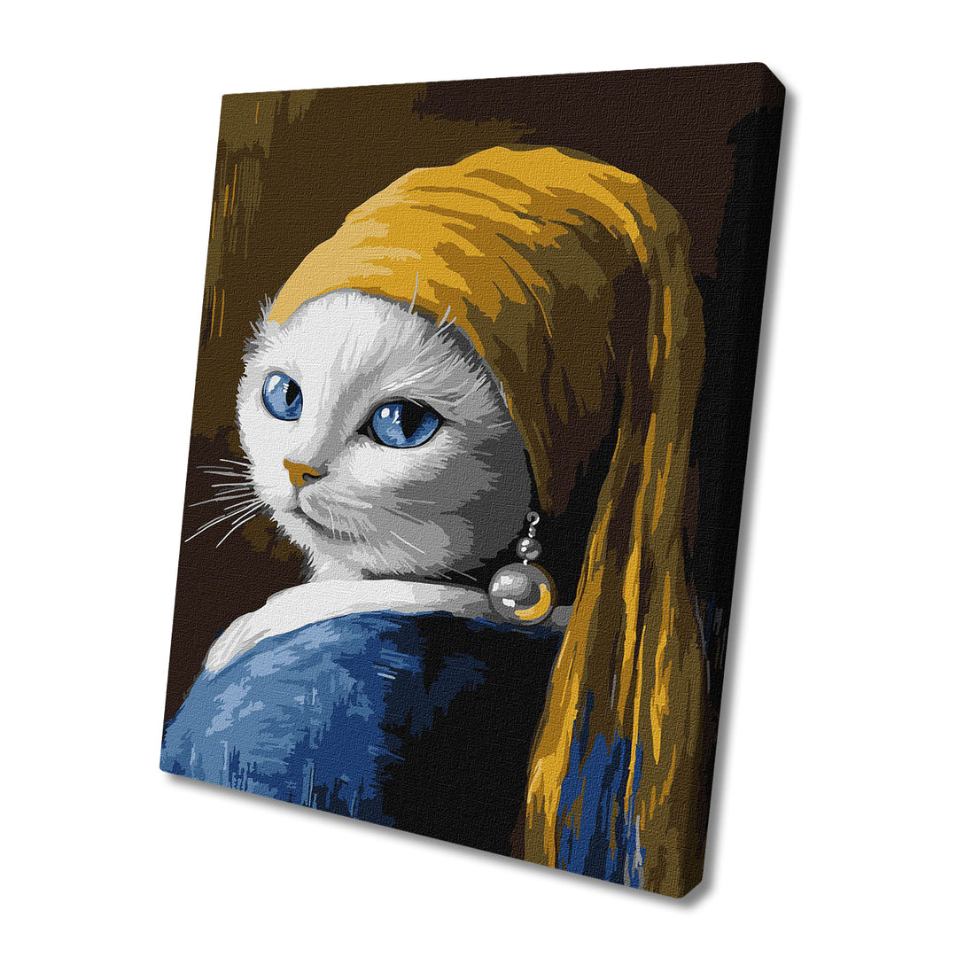 Painting by Numbers kit Cat with a pearl earring KHO6687