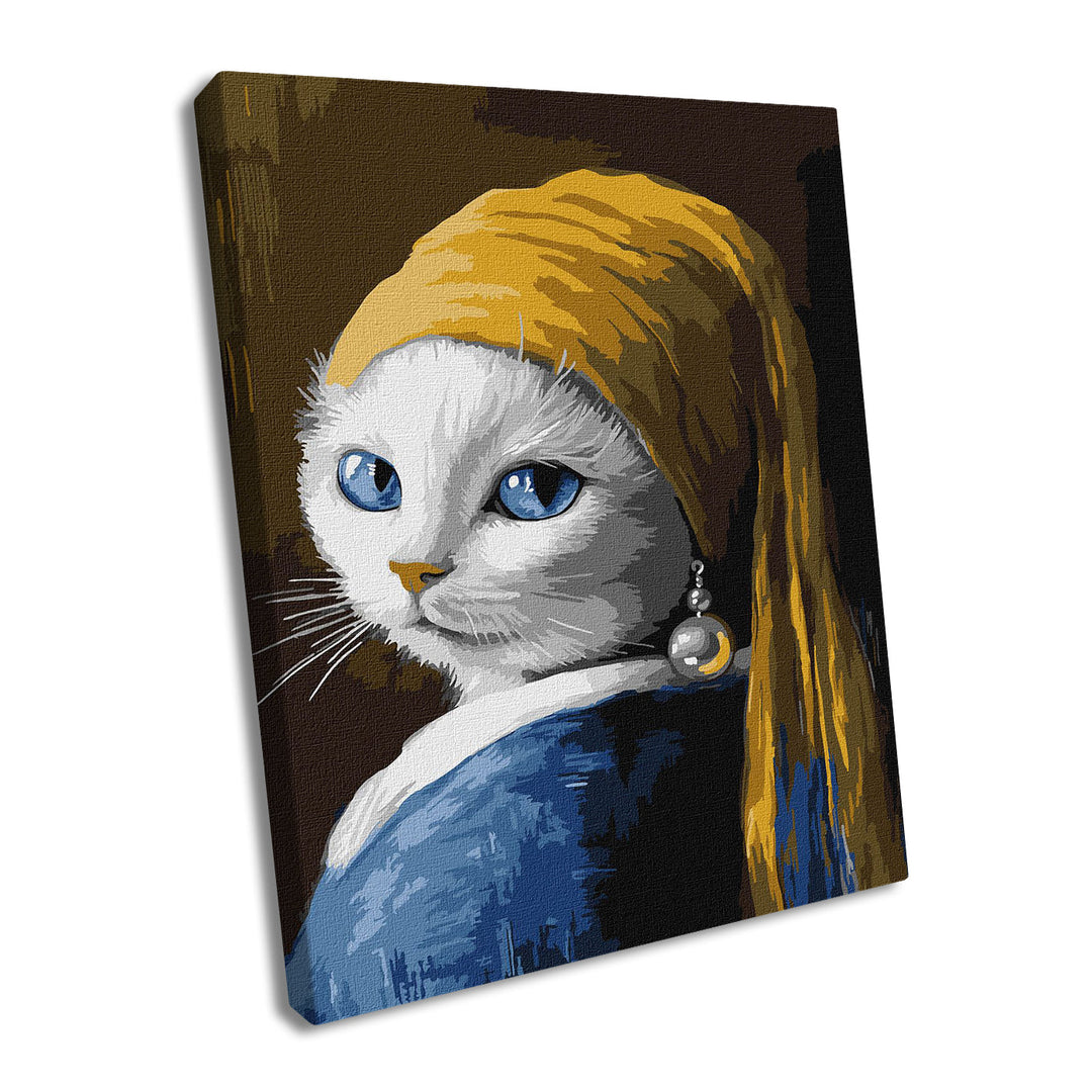 Painting by Numbers kit Cat with a pearl earring KHO6687