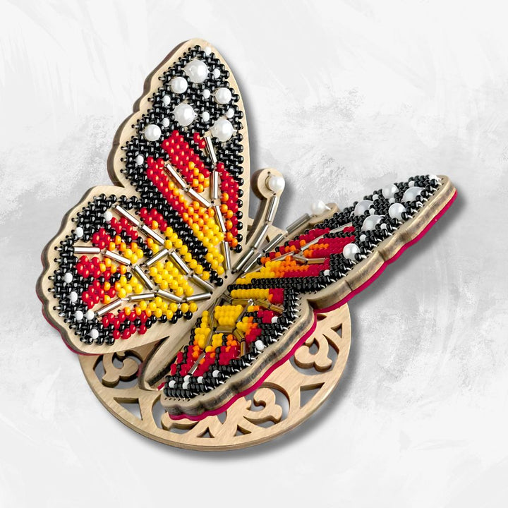 Wooden Bead Embroidery Kit – “Bright Butterfly” FLK-581