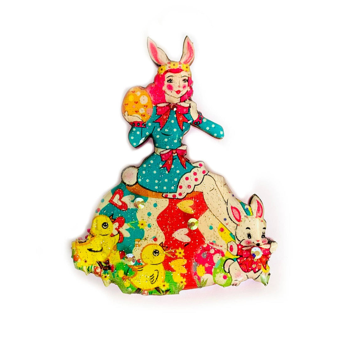 Easter Egg Girl & Friends Brooch