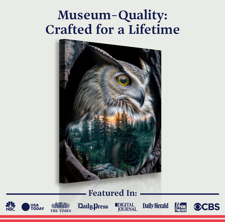 Owl Double Exposure Wall Art