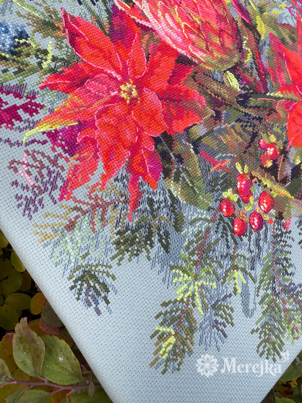 Christmas Arrangement Counted Cross Stitch Kit by Merejka K-272