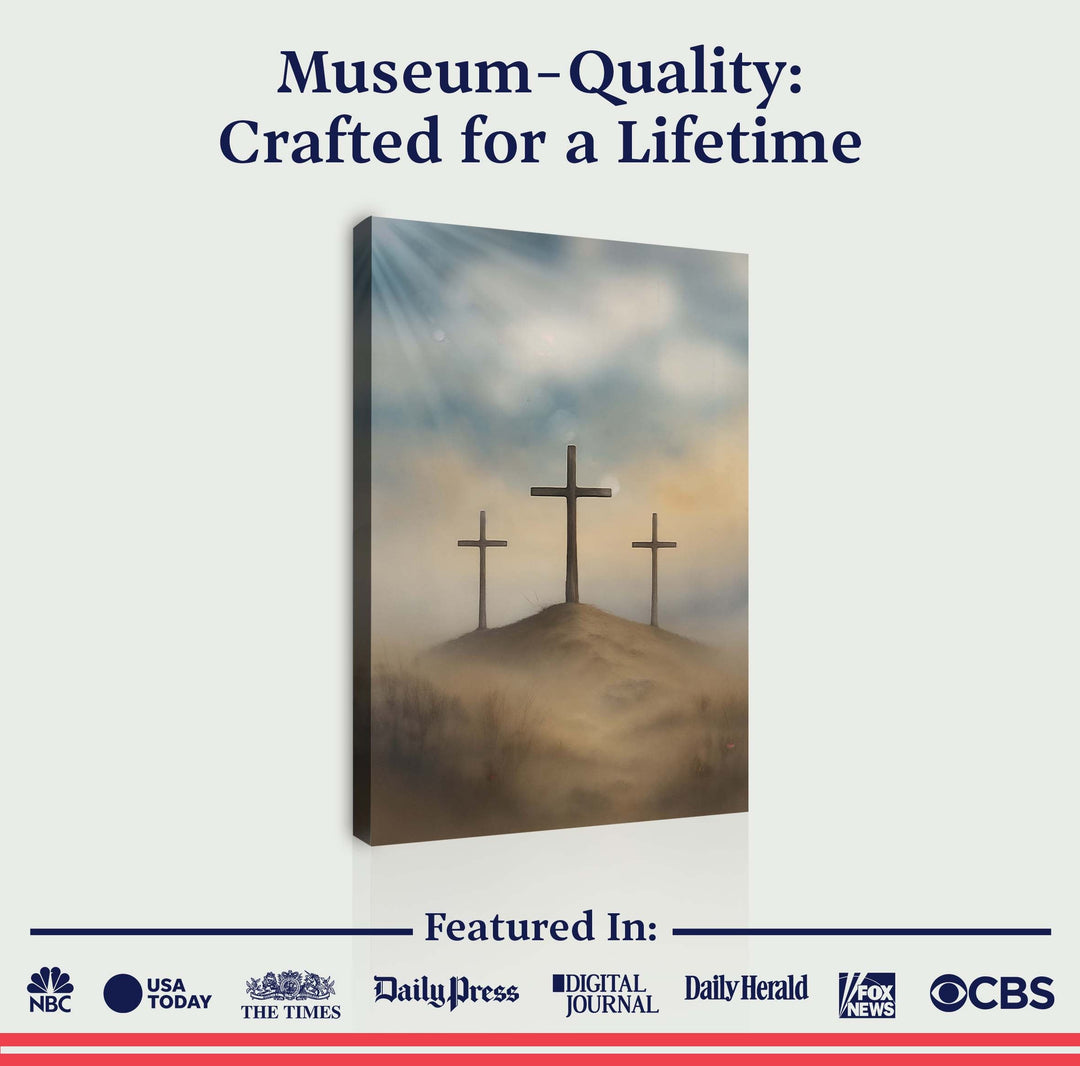 Three Crosses on Calvary Faith Wall Art II