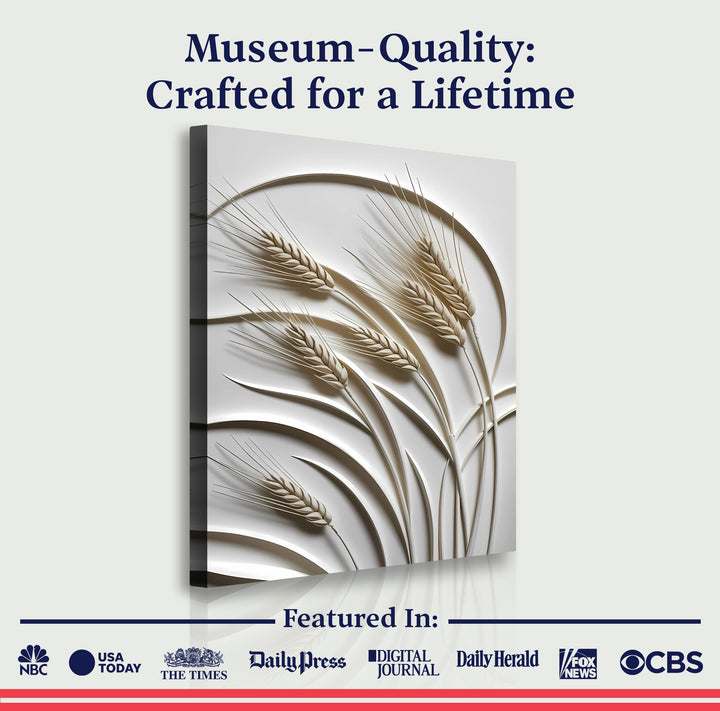 3D Minimalist Wheat Wall Art