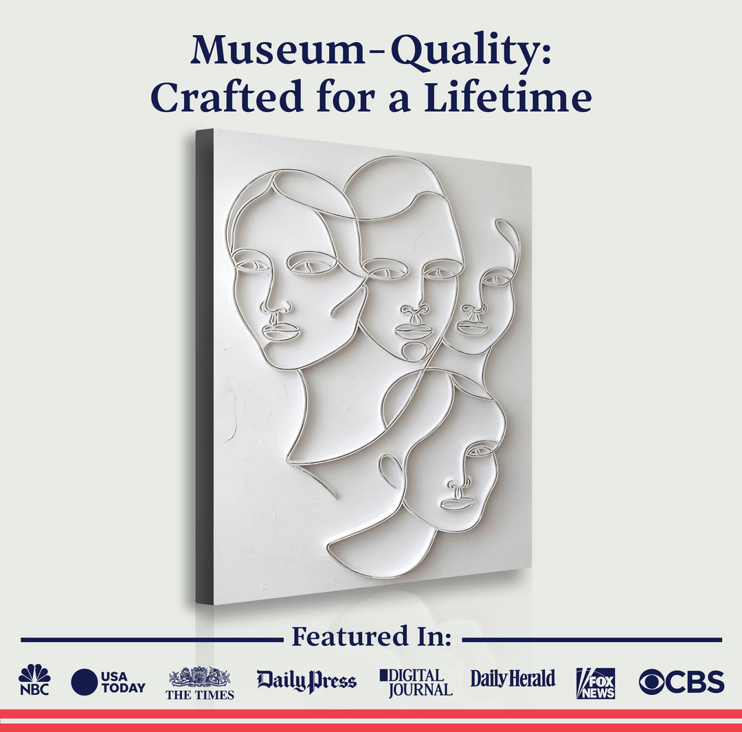 3D Minimalist Faces Wall Art