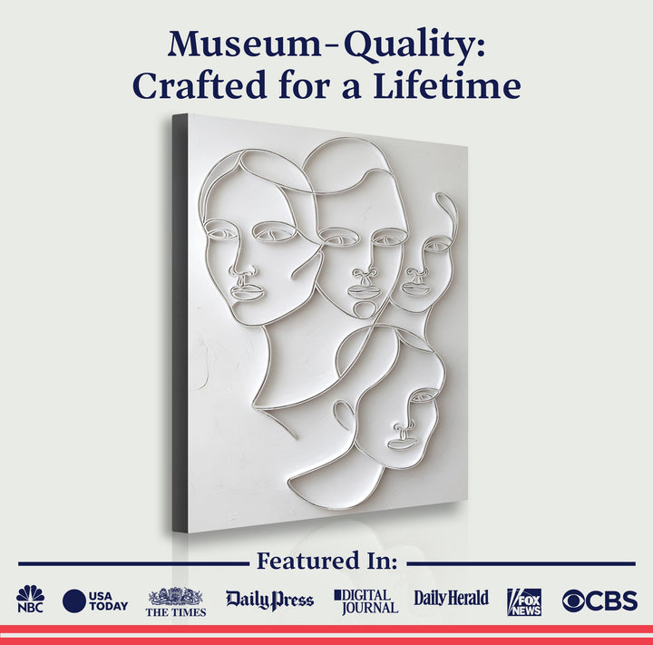 3D Minimalist Faces Wall Art