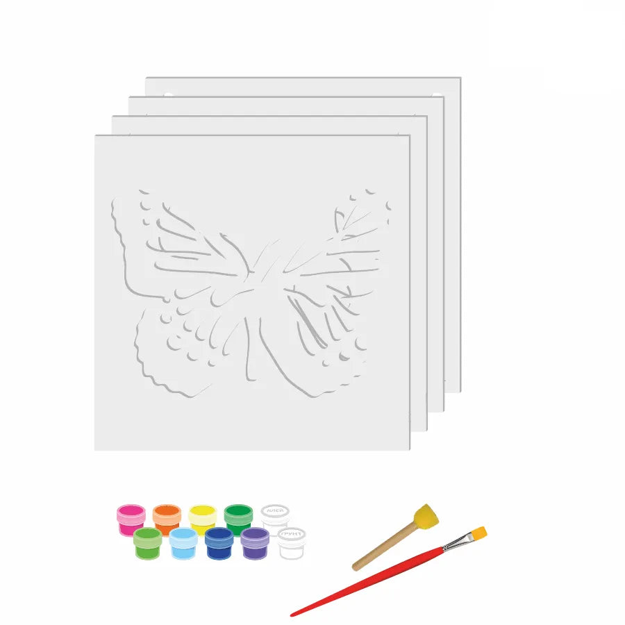 Rosa Talent Butterfly 3D Painting on Primed Fiberboard Set. Create Your DIY Decoration. 4 Layers. 6.69*6.69 inches.