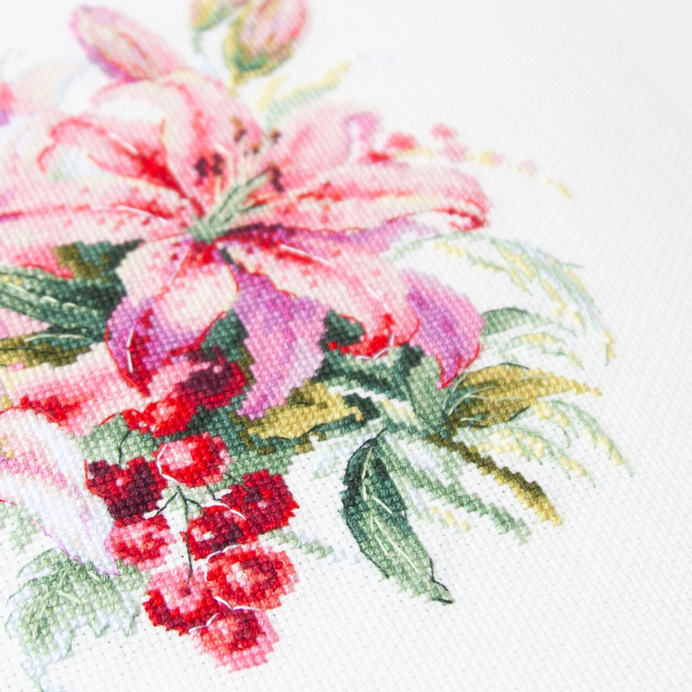 Pink Lilies 70-06 Counted Cross-Stitch Kit