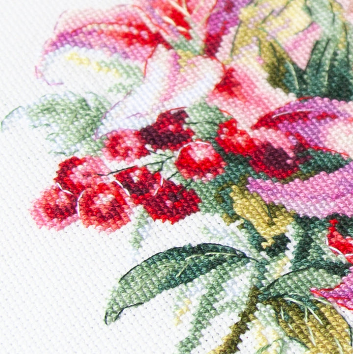 Pink Lilies 70-06 Counted Cross-Stitch Kit