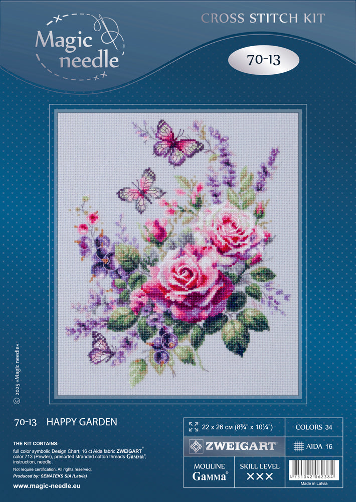Happy Garden 70-13 Counted Cross-Stitch Kit