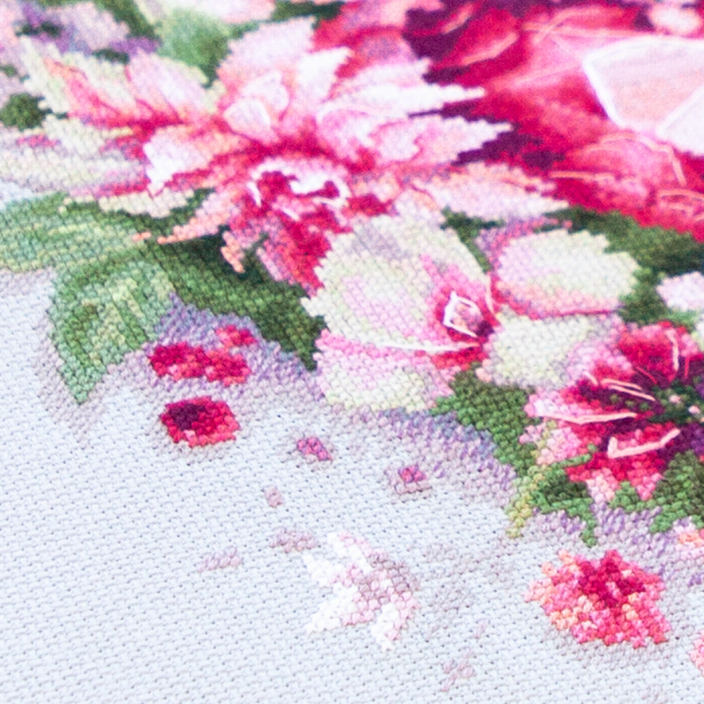 Blooming Heart Counted Cross Stitch Kit by Magic Needle 70-15
