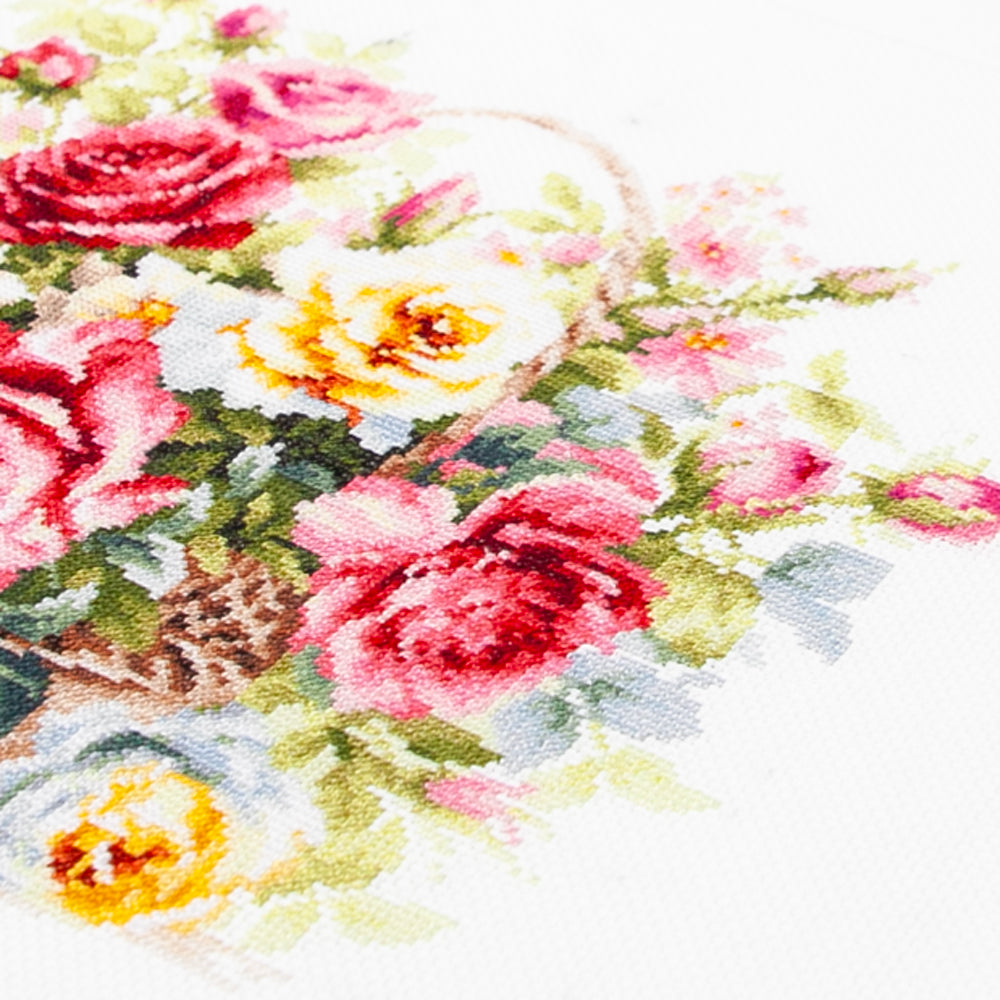 Basket with Roses Counted Cross Stitch Kit by Magic Needle 70-19