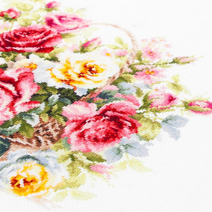 Basket with Roses Counted Cross Stitch Kit by Magic Needle 70-19