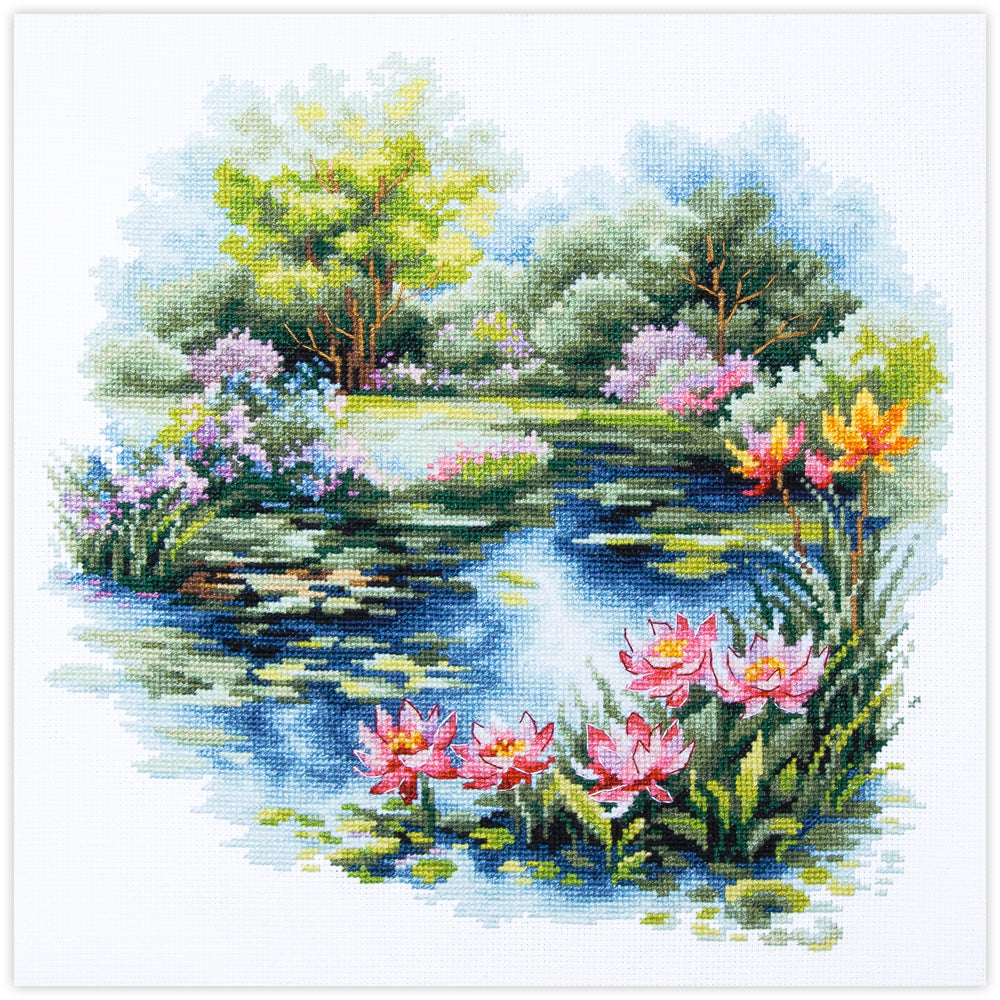 The Water Lily Pond Counted Cross Stitch Kit by Magic Needle 70-38