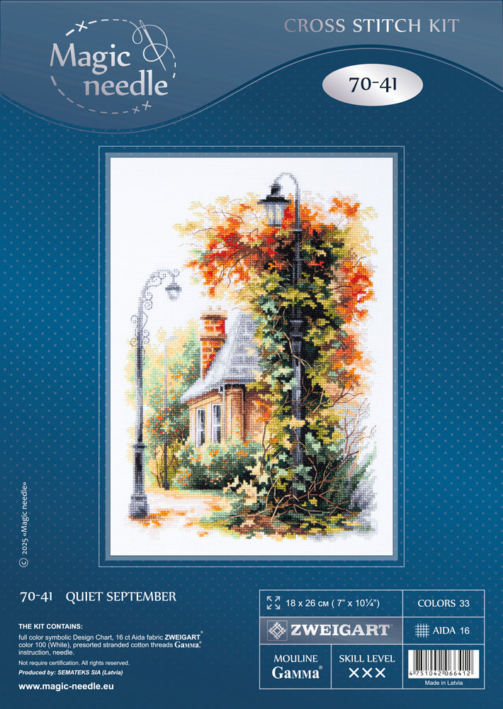 Quiet September Counted Cross Stitch Kit by Magic Needle 70-41