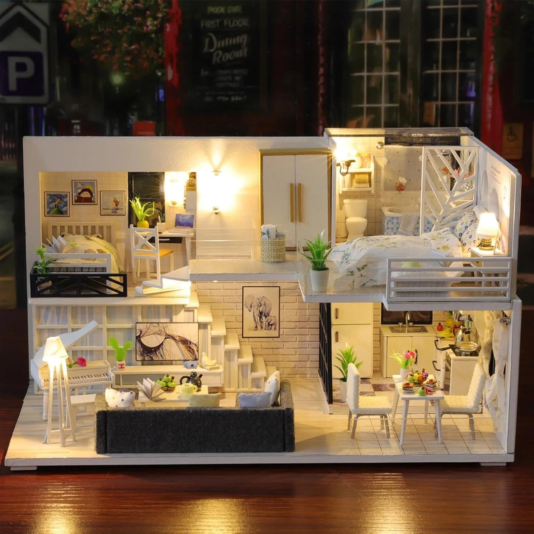 Miniature Wizardi Roombox Kit - Stylish Flat Dollhouse Kit