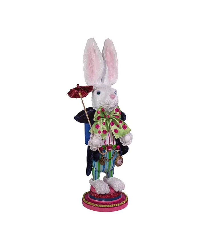 18"HOLLYWOOD WHITE RABBIT NUTCRACKER