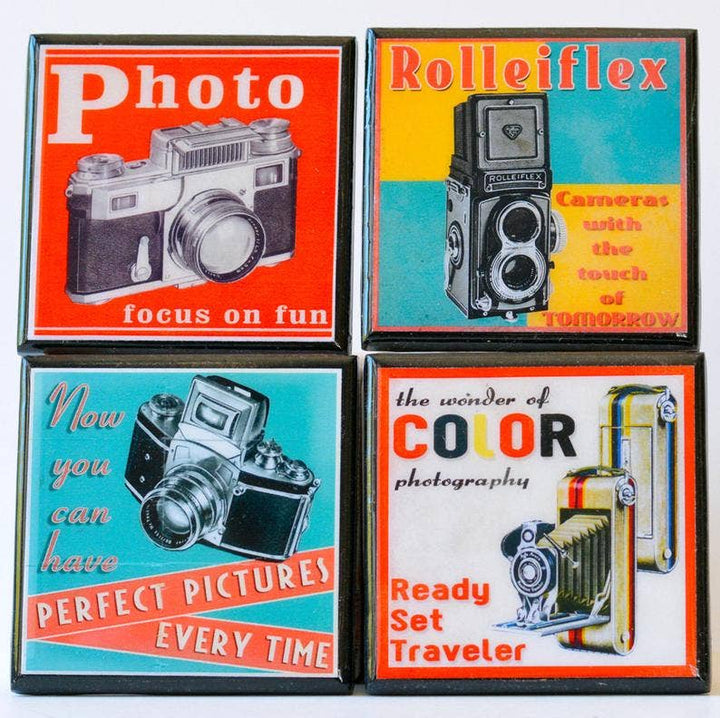 Say Cheese!: Classic Camera Drink Coaster Set