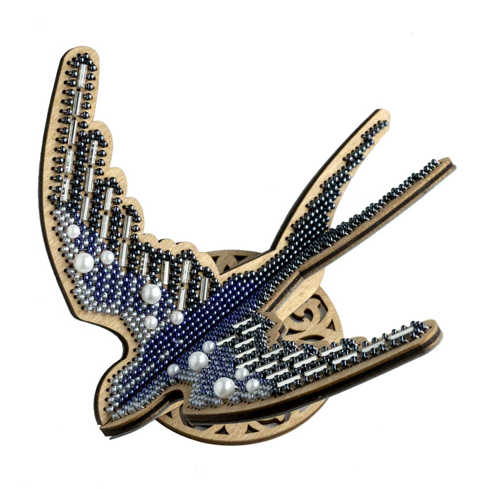 Wooden Bead Embroidery Kit – “Swallow” FLK-583