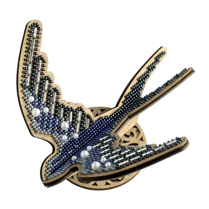 Wooden Bead Embroidery Kit – “Swallow” FLK-583