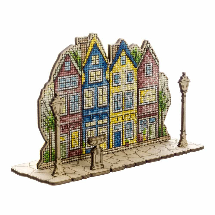 Wooden Cross-Stitch Kit – “Evening Lights” FLW-068