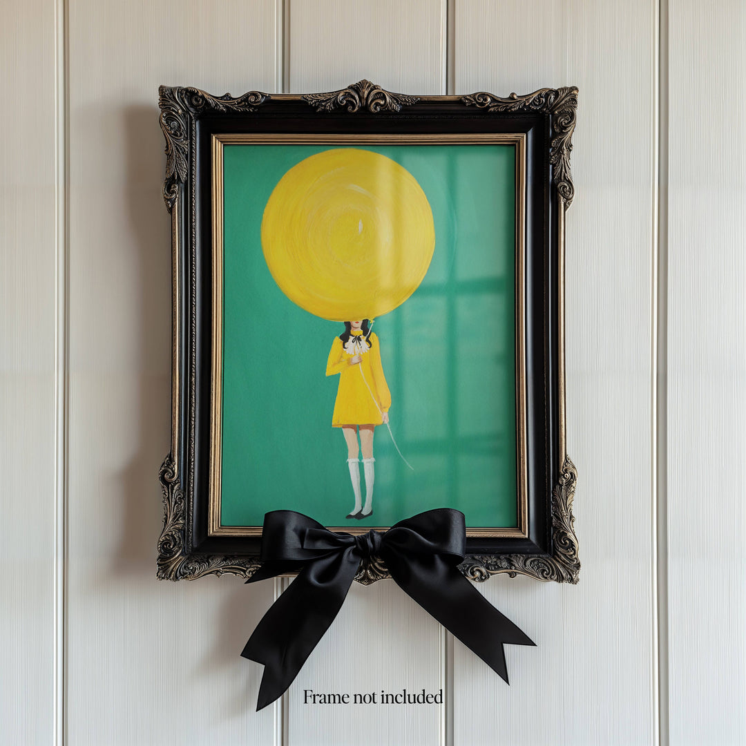Nothing Is Happier Than A Yellow Balloon.8.5"x11" Art Print