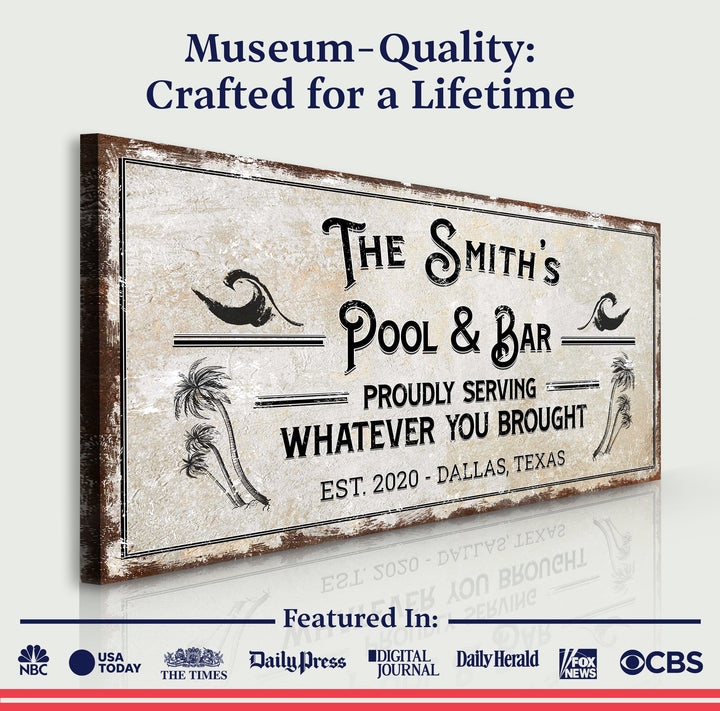 Personalized Rustic Pool Sign
