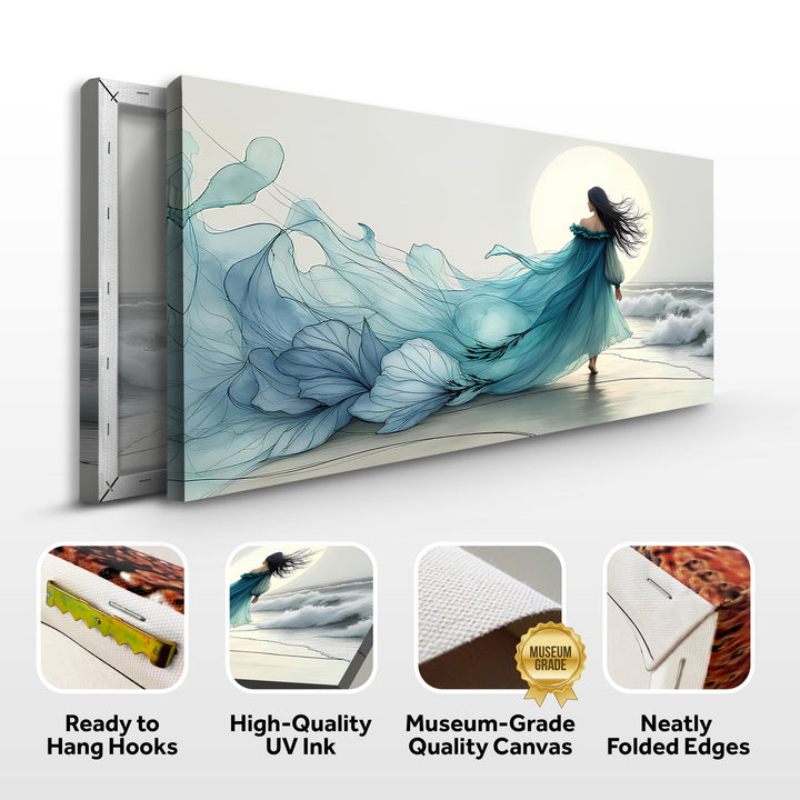 Swirling Winds by the Ocean Abstract Wall Art