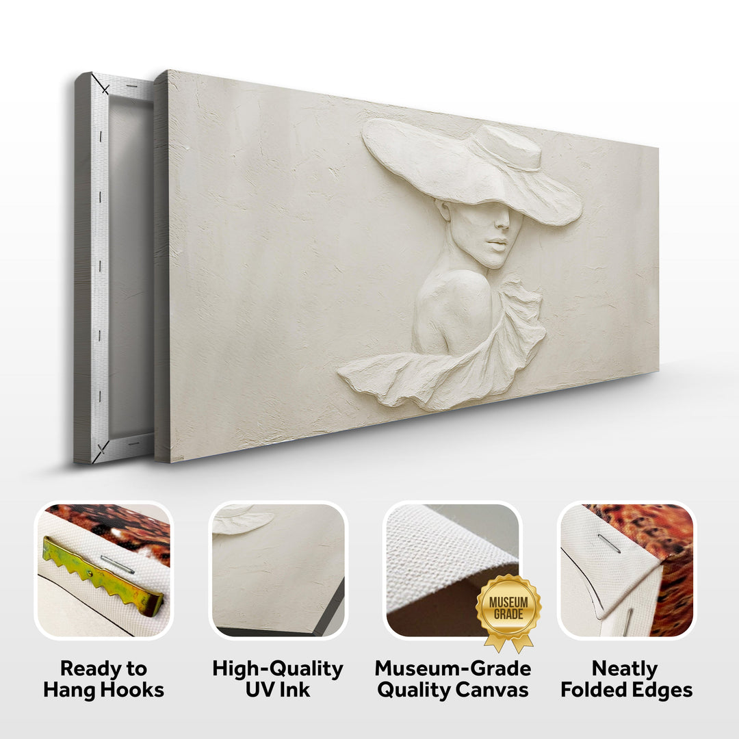 3D Minimalist Female Portrait Wall Art